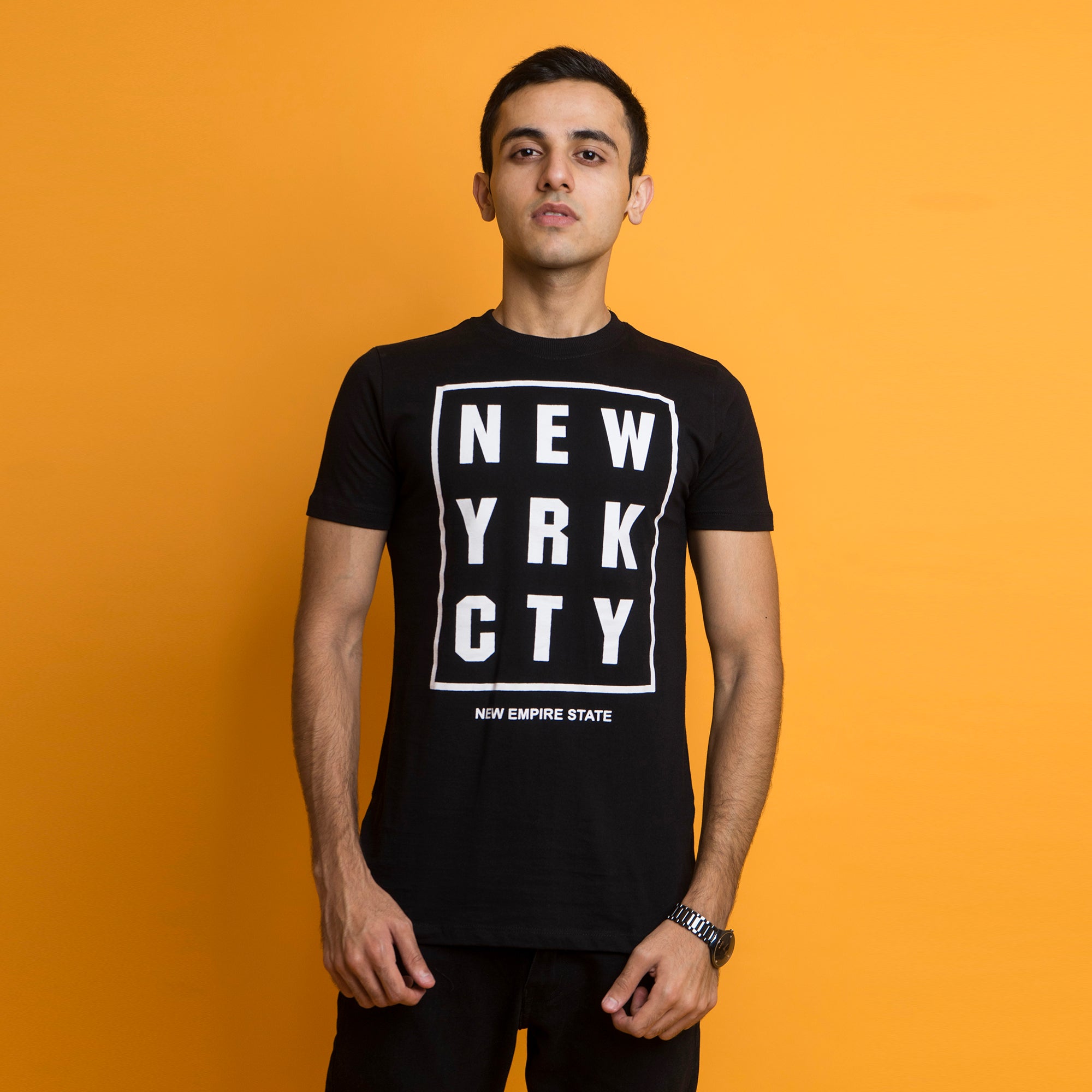 VYBE-NEW YRK CITY PRINTED T-Shirts-BLACK