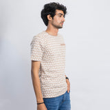 VYBE-Printed T Shirt-Beige Printed Bone