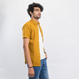 VYBE-Casual Shirt Half Sleeve-Mustard