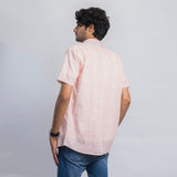 VYBE-Casual Shirt Half Sleeve-Pink Leaves