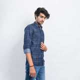 VYBE-Casual Shirt - Denim textured