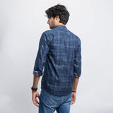 VYBE-Casual Shirt - Denim textured