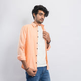 VYBE- Casual Solid Shirt- Orange