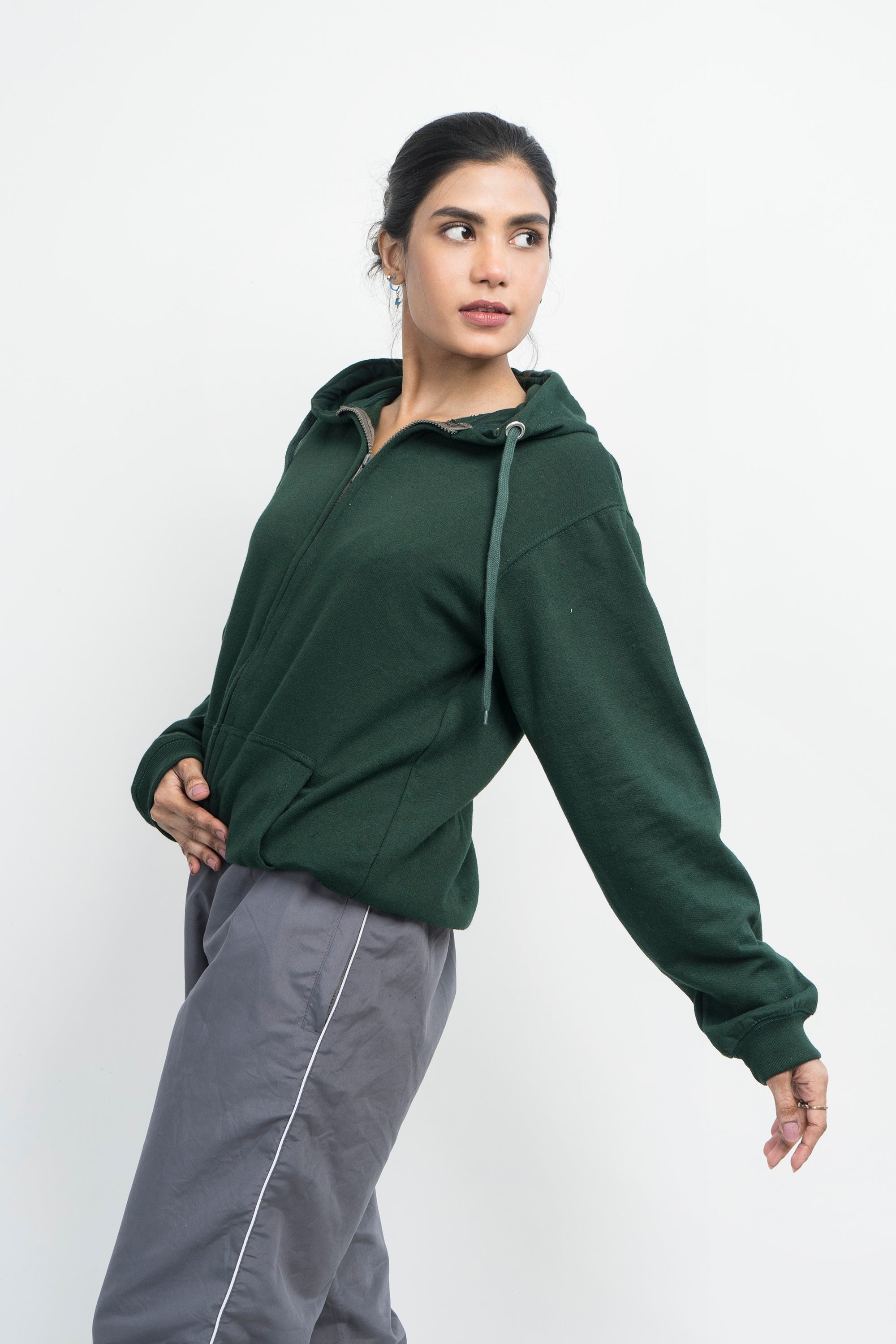 Vybe Basics - Zipper Hoodie - Green