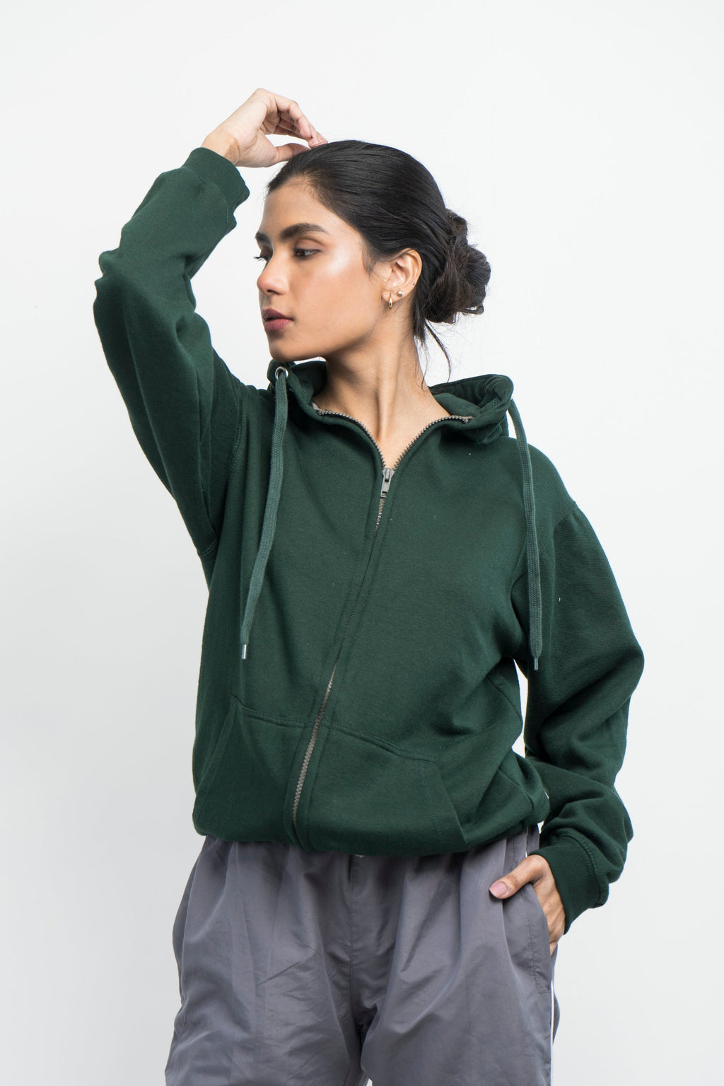 Vybe Basics - Zipper Hoodie - Green