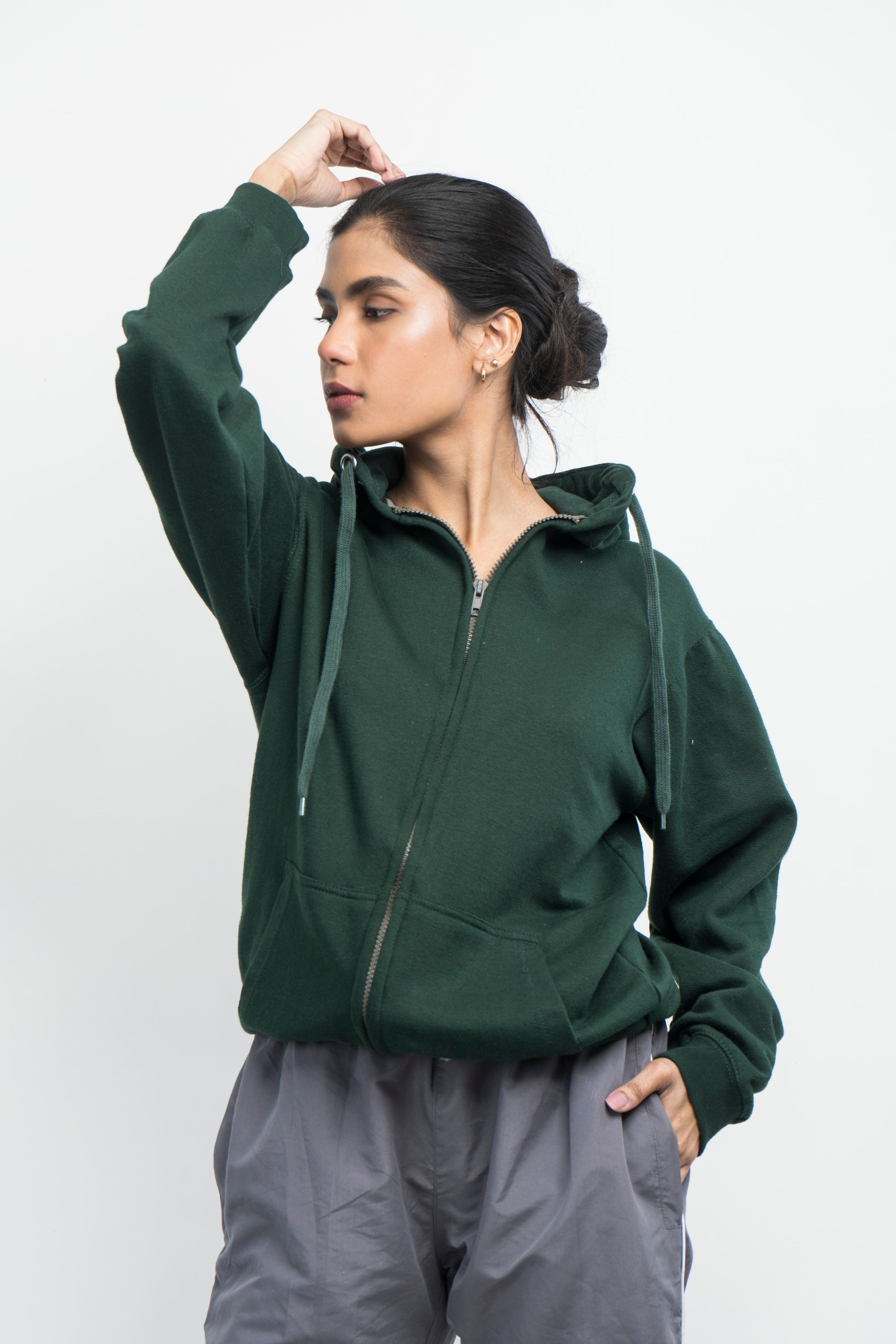 Vybe Basics - Zipper Hoodie - Green