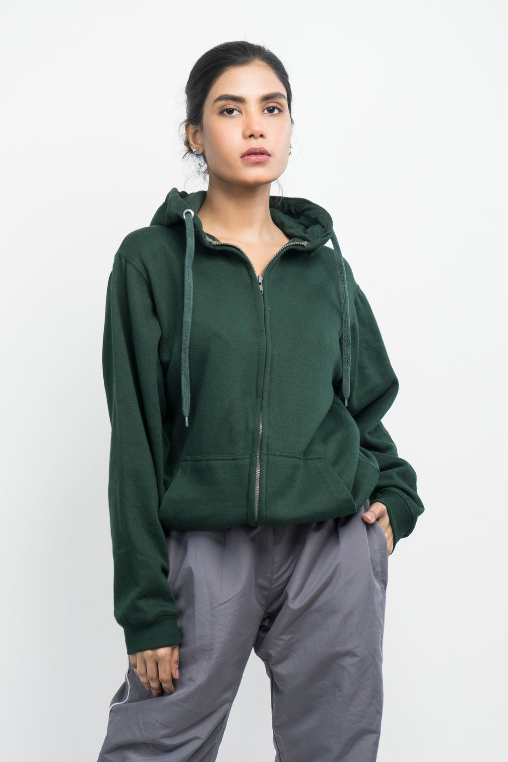 Vybe Basics - Zipper Hoodie - Green