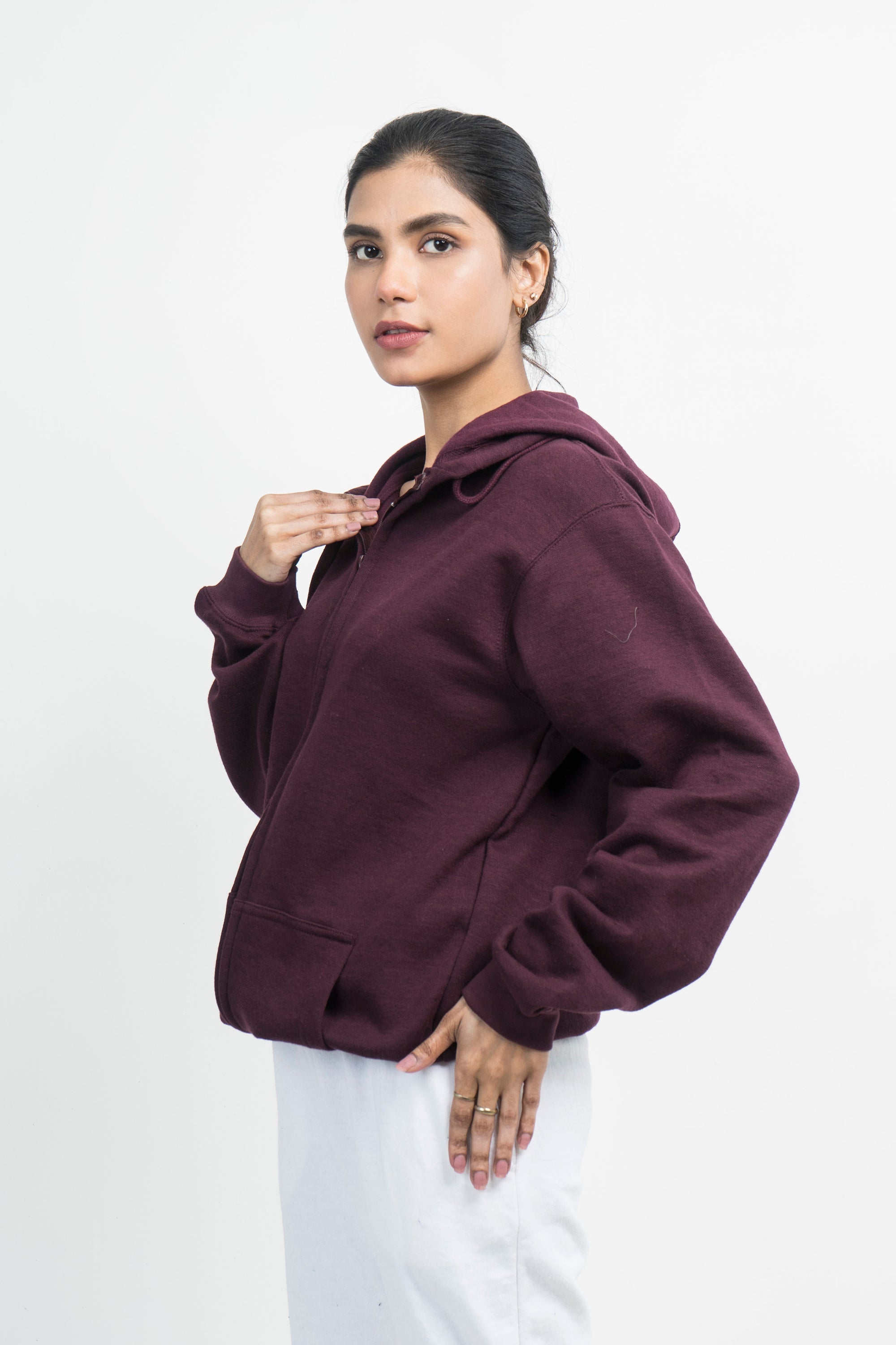Vybe Basics - Zipper Hoodie - Maroon