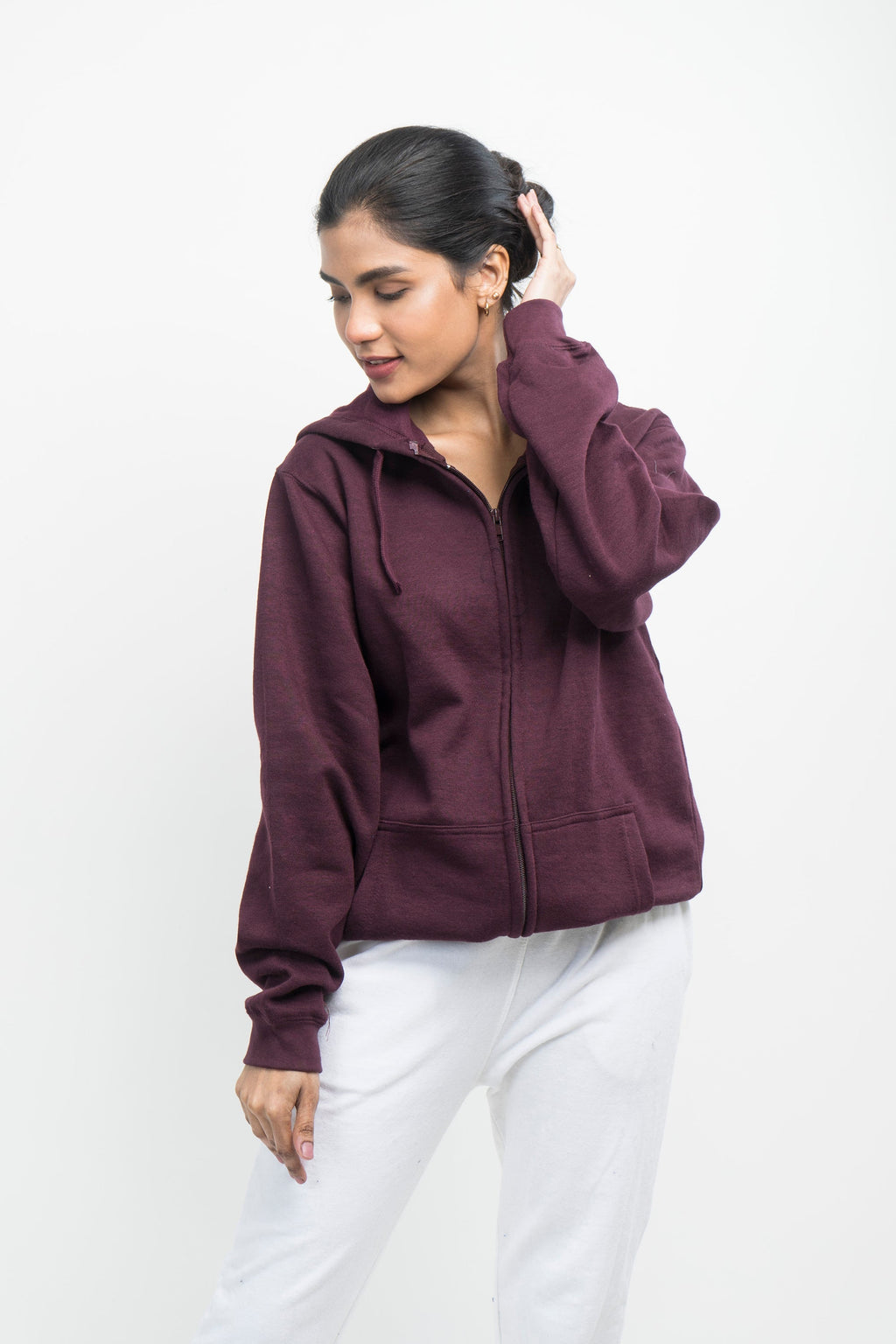 Vybe Basics - Zipper Hoodie - Maroon