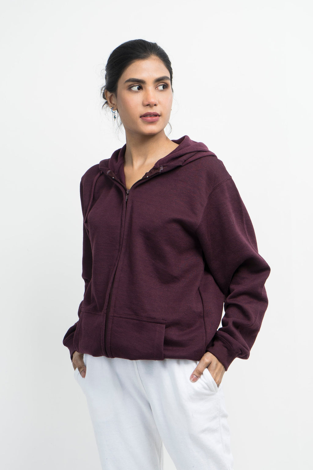 Vybe Basics - Zipper Hoodie - Maroon
