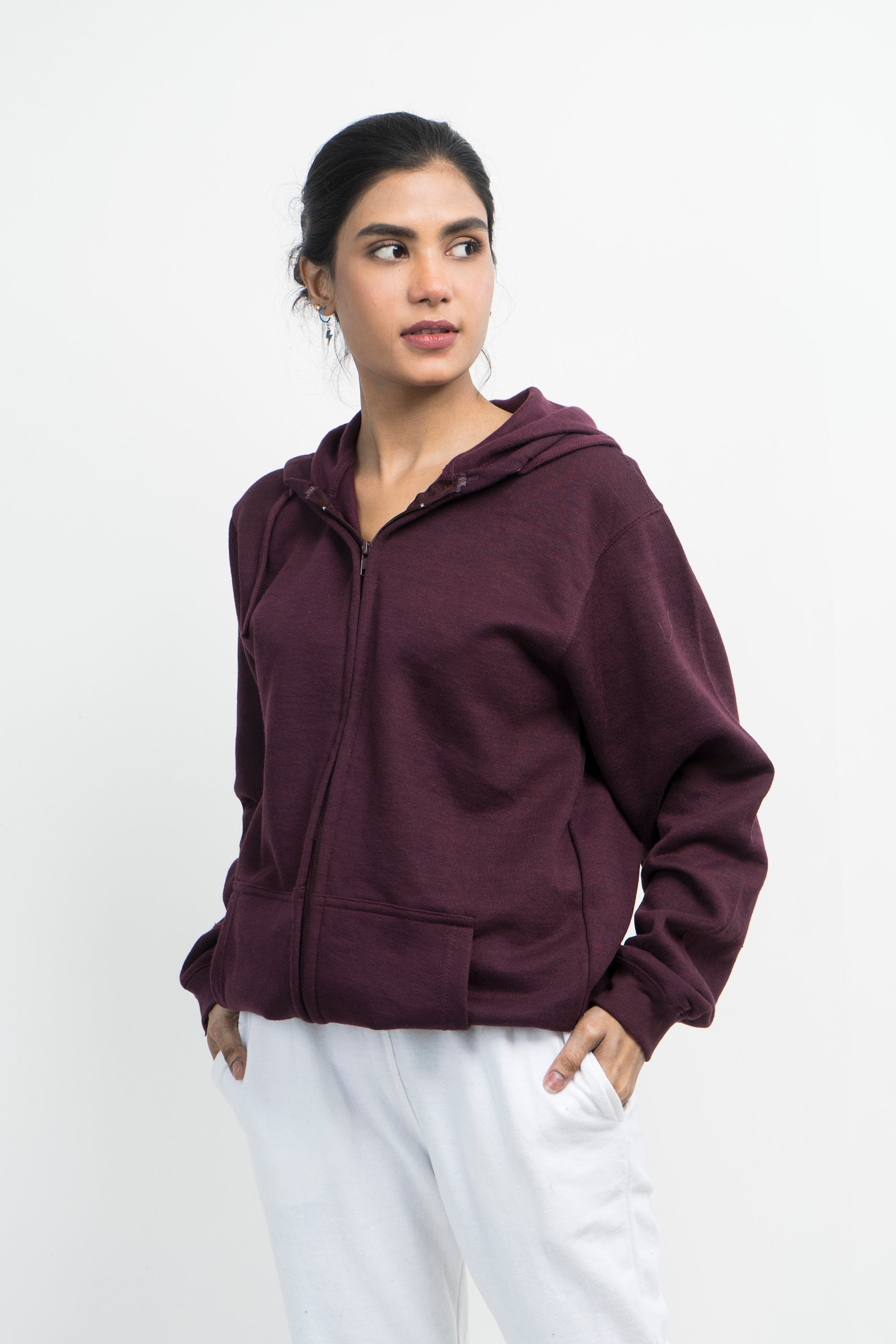 Vybe Basics - Zipper Hoodie - Maroon
