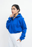 Vybe Basics - Crop Style Zipper Hoodie - Royal Blue