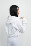 Vybe Basics - Crop Style Zipper Hoodie - White