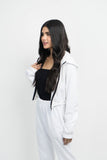 Vybe Basics - Crop Style Zipper Hoodie - White