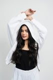 Vybe Basics - Crop Style Zipper Hoodie - White