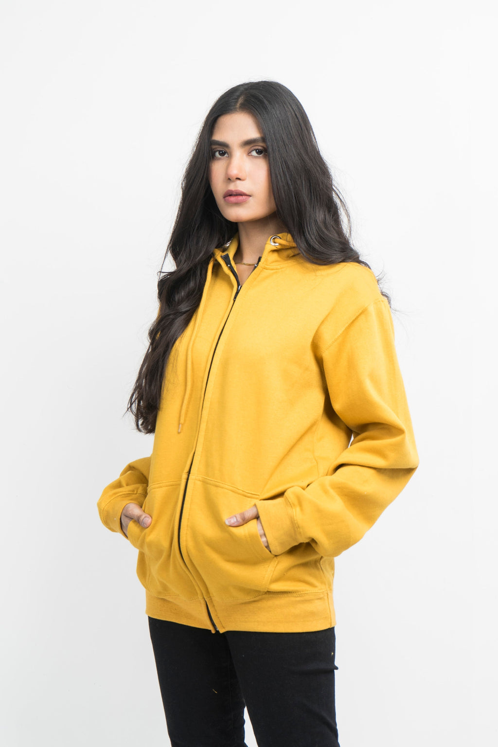 Vybe Basics - Zipper Hoodie - Mustard