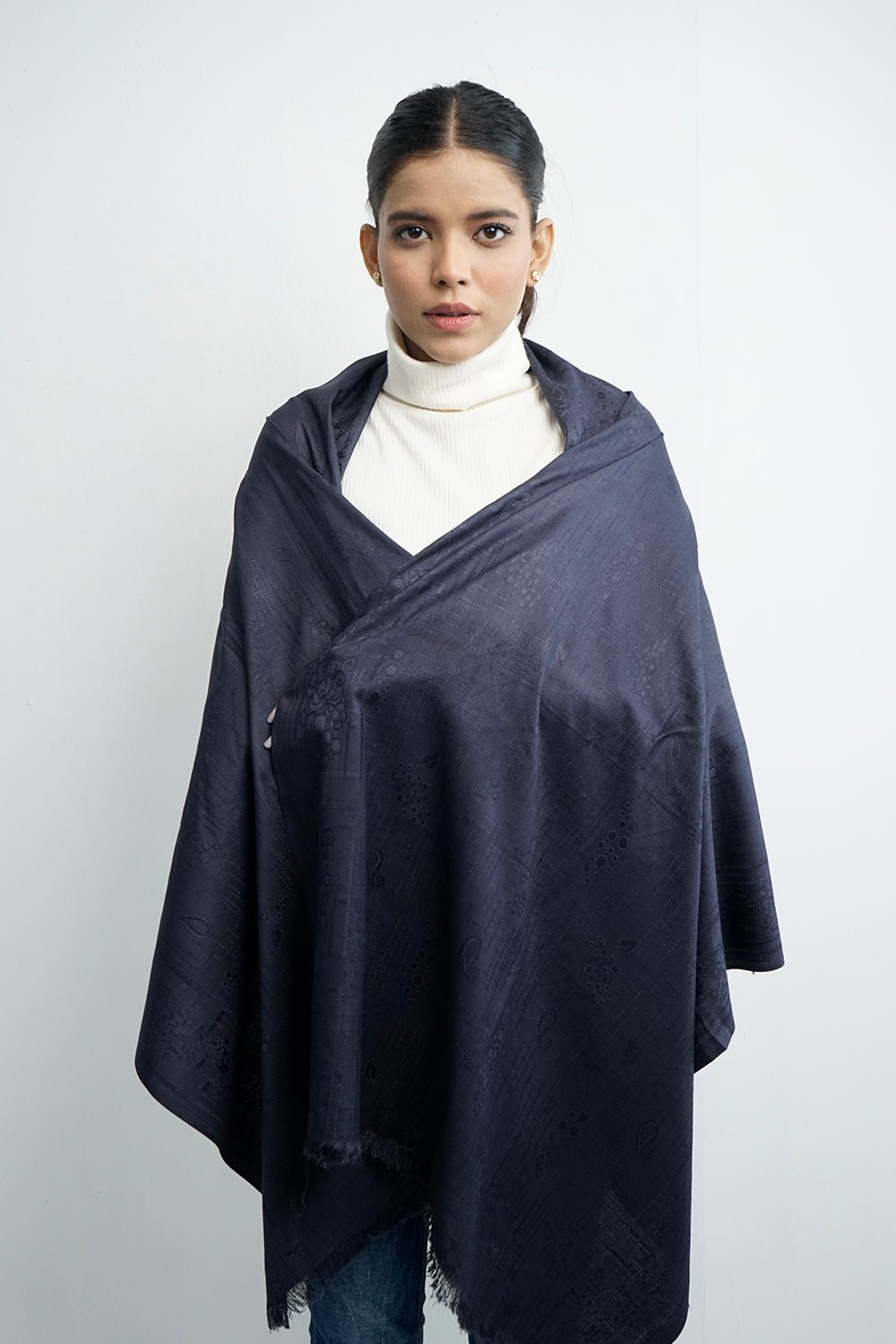 Vybe- Self Printed Stole Black