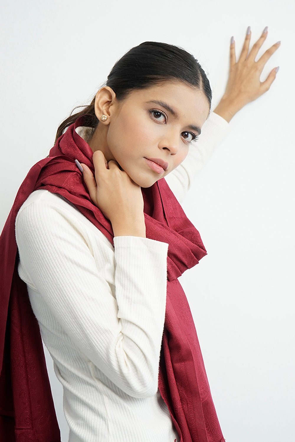Vybe- Self Printed Stole Red