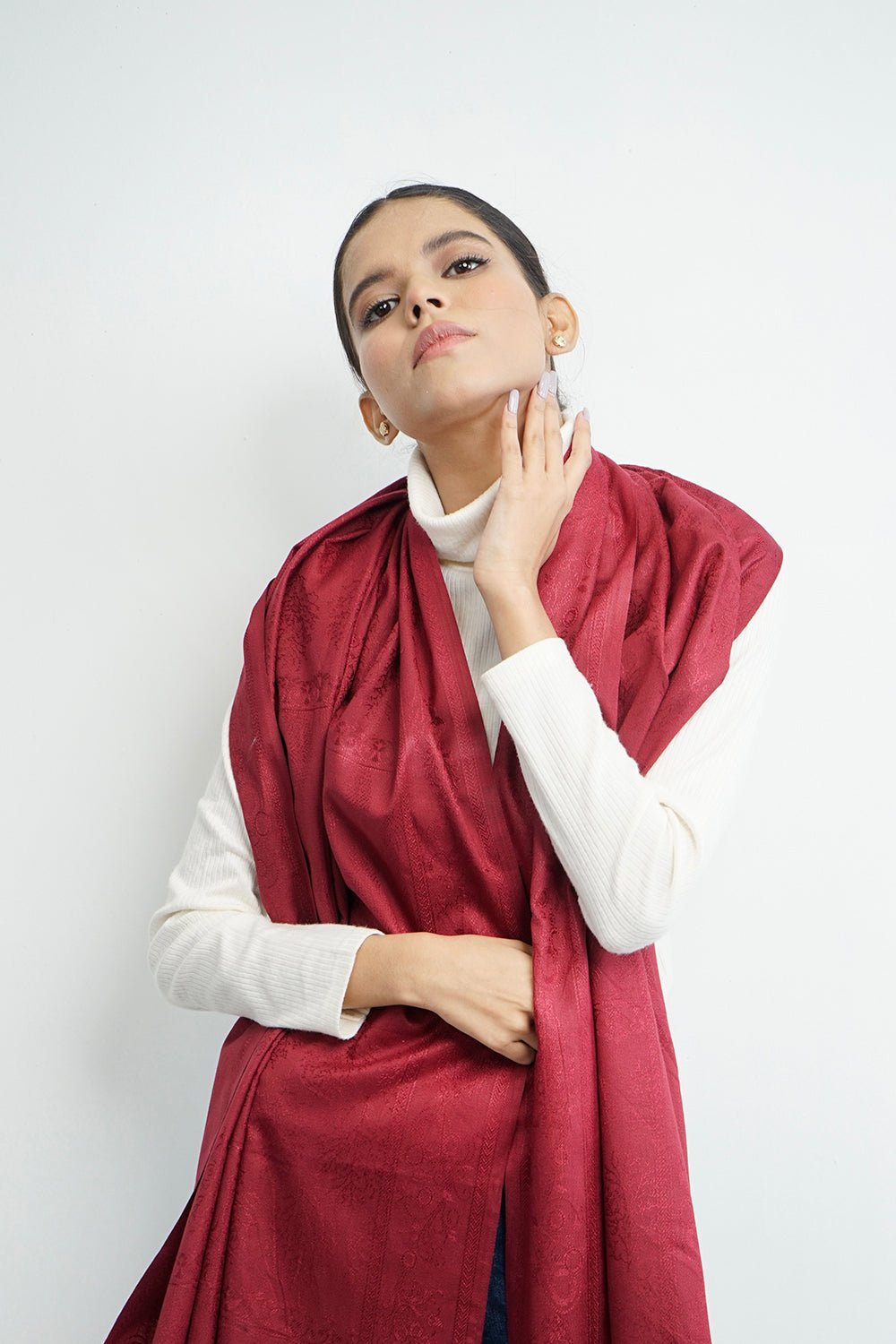 Vybe- Self Printed Stole Red