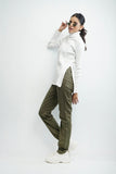 VYBE- Ladies Pants-Olive Deinm