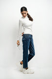 VYBE - Ladies Pants- Mid Blue Denim Jeans