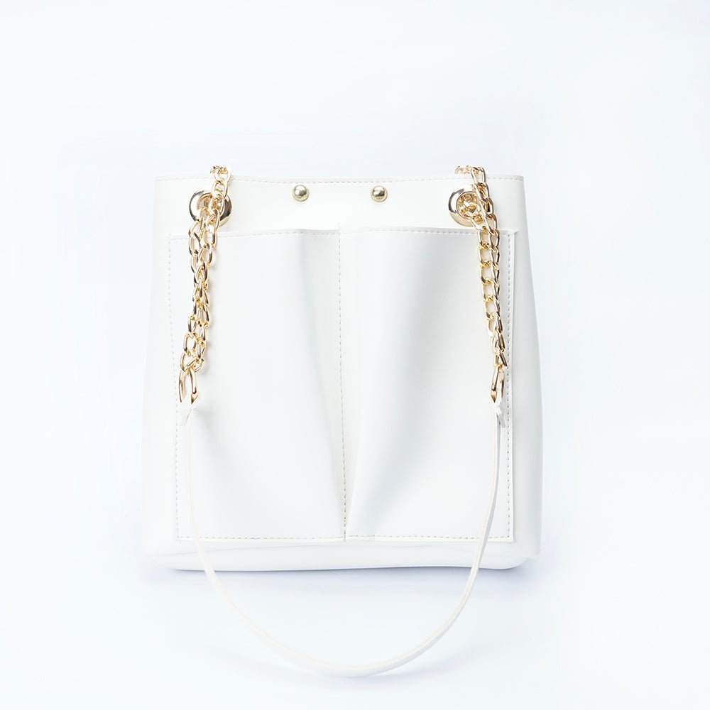 VYBE- Chain Shoulder Bag- White