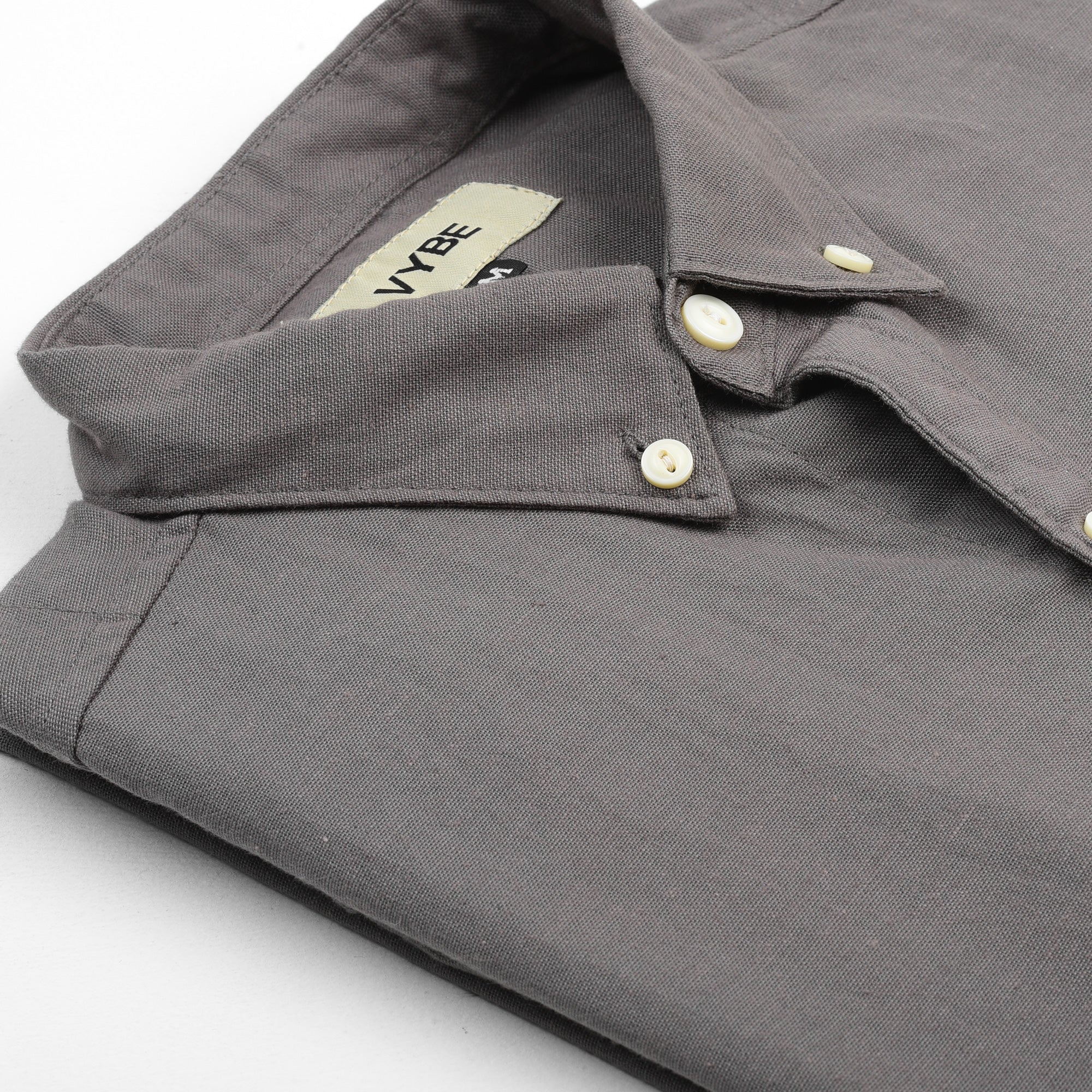 VYBE - Casual Solid Shirts- Dark Grey