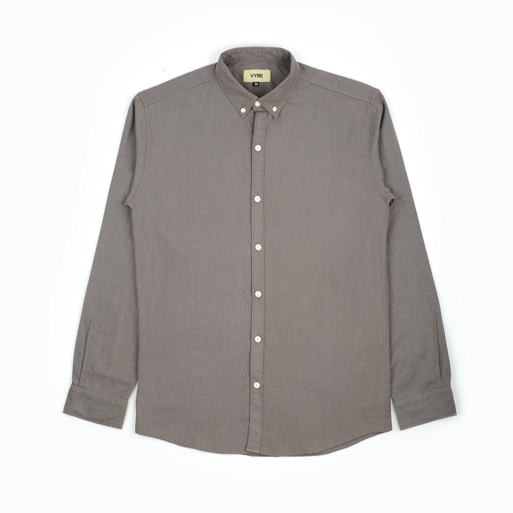 VYBE - Casual Solid Shirts- Dark Grey