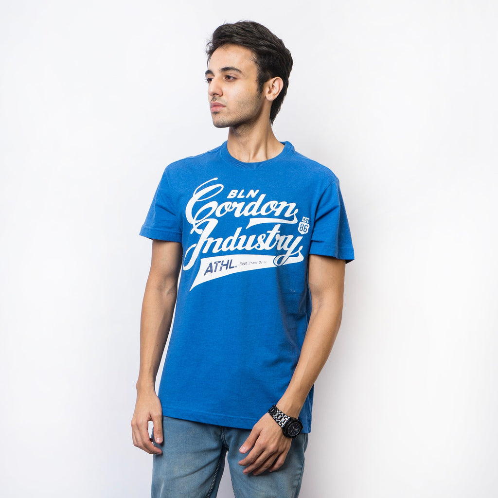 VYBE-Printed T Shirt-Commando Print Industries Royal Blue