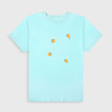 VYBE- Happy Crew Neck Tee- Light Blue