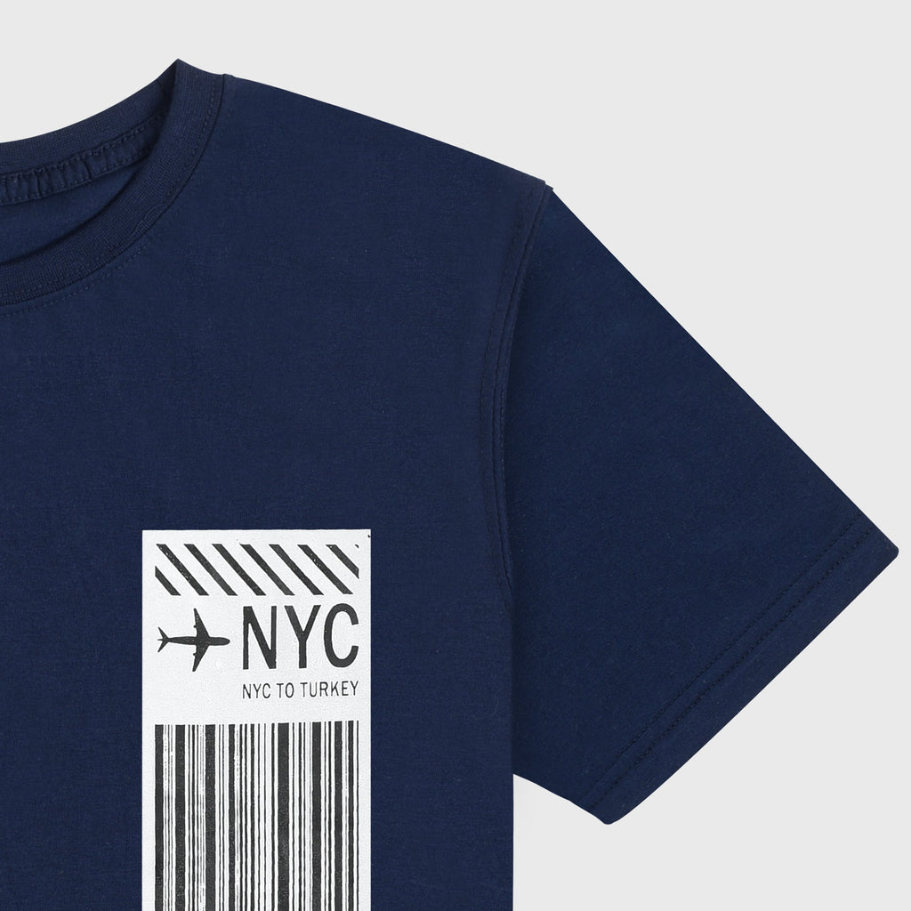 VYBE- Nyc Crew Neck Tee- Navy Blue