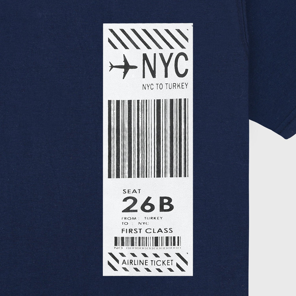 VYBE- Nyc Crew Neck Tee- Navy Blue