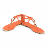 VYBE - METAL THRONE STRAP SANDAL- ORANGE
