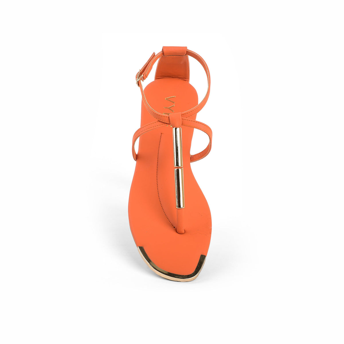 VYBE - METAL THRONE STRAP SANDAL- ORANGE