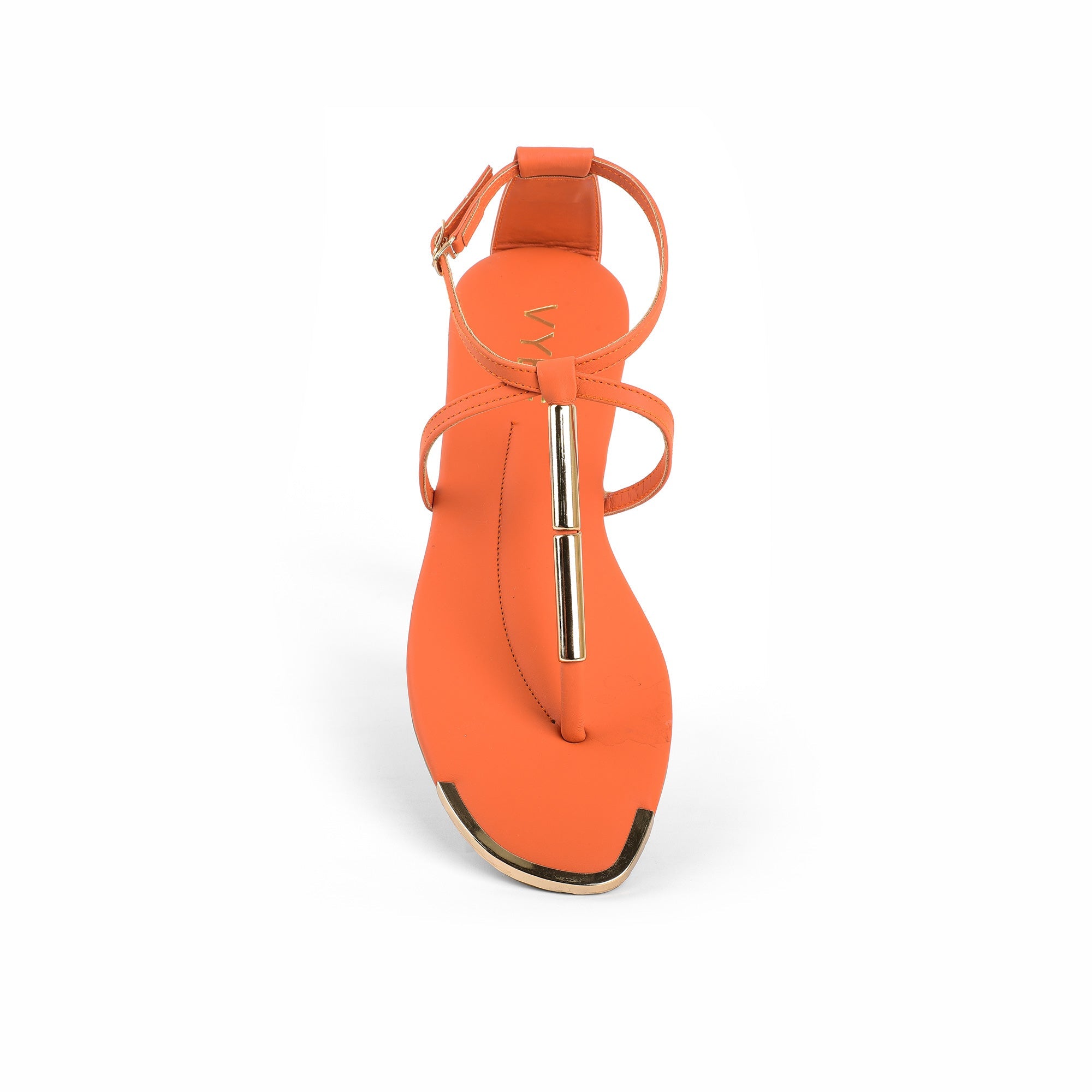 VYBE - METAL THRONE STRAP SANDAL- ORANGE