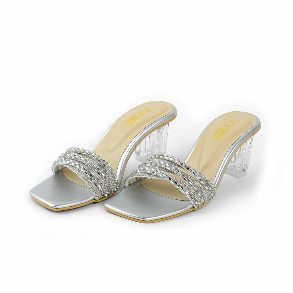 VYBE - Night Out Summer Heels - Silver
