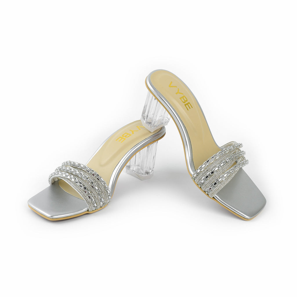 VYBE - Night Out Summer Heels - Silver