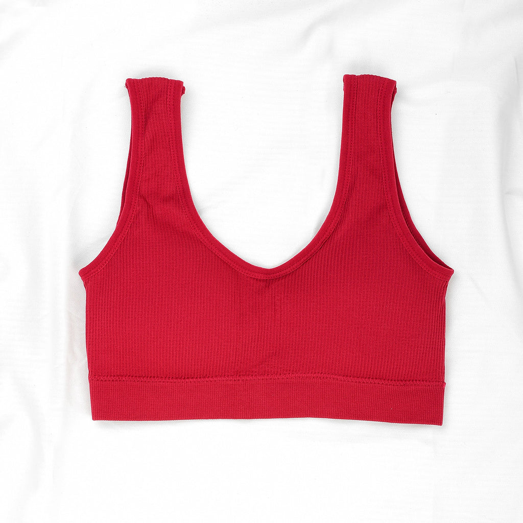 VYBE - Seamless comfy  padded Bra panty set - Red