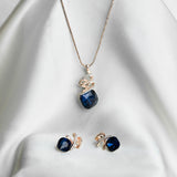 VYBE - 1pc Rhinestone Decor Necklace & 1pair Stud Earrings