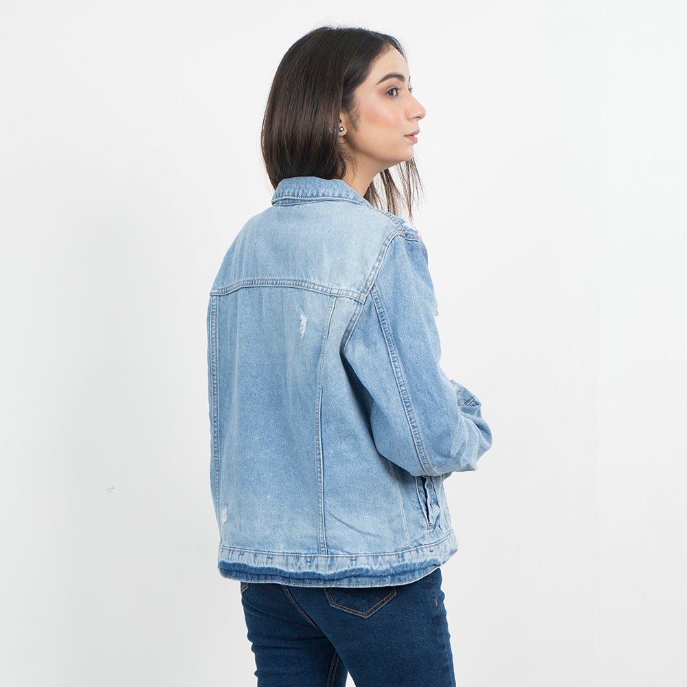 Vybe Basics - Blue Studded Denim Jacket