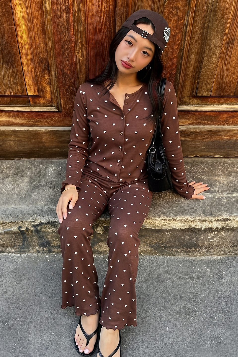 Vybe - Ivory Dream Set (Heart Printed) - Mocha