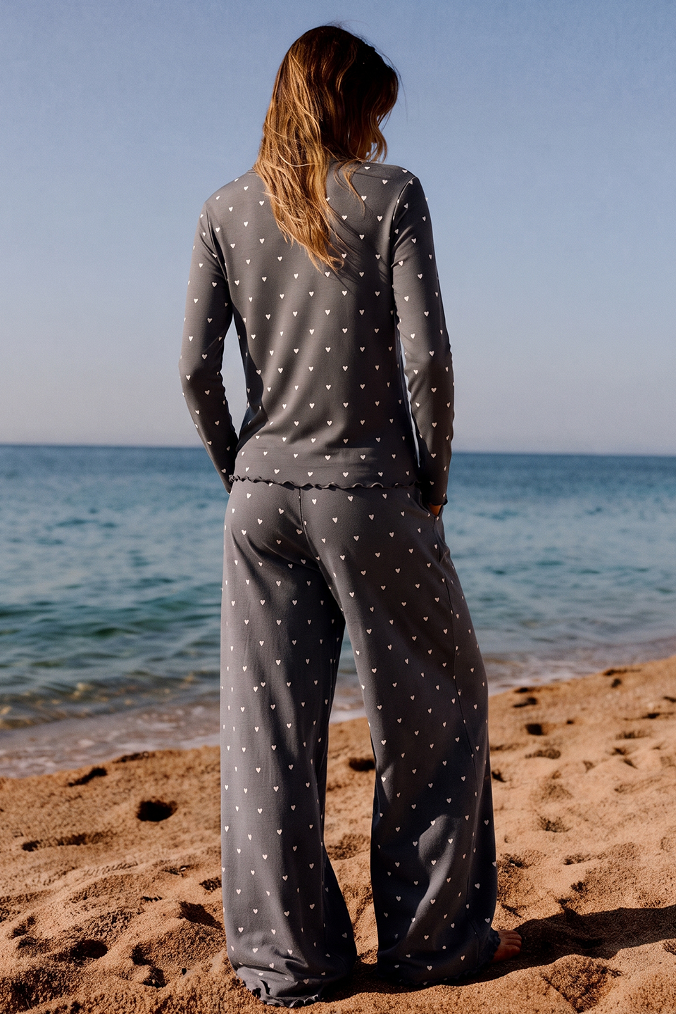 Vybe - Ivory Dream Set (Heart Printed) - Silent Grey