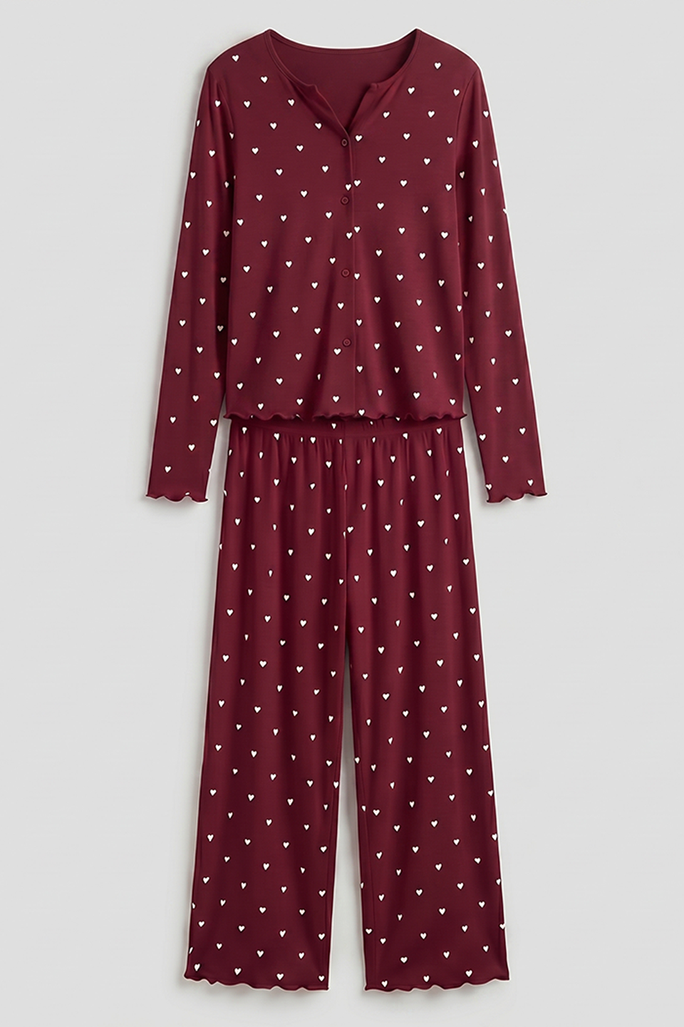 Vybe - Ivory Dream Set (Heart Printed) - Maroon