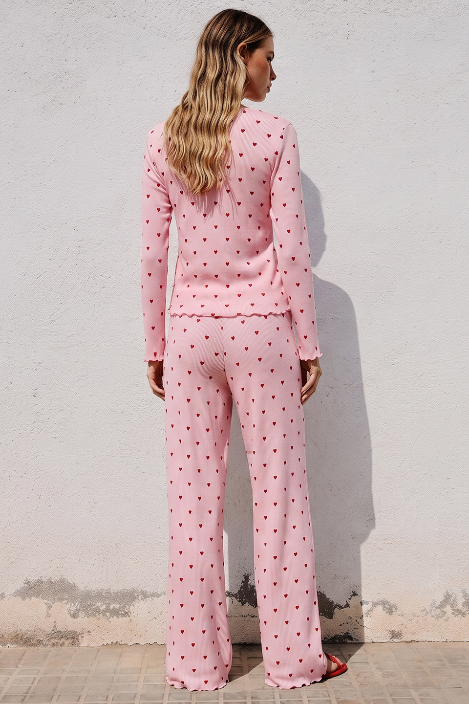 Vybe - Ivory Dream Set (Heart Printed) - Nude Pink
