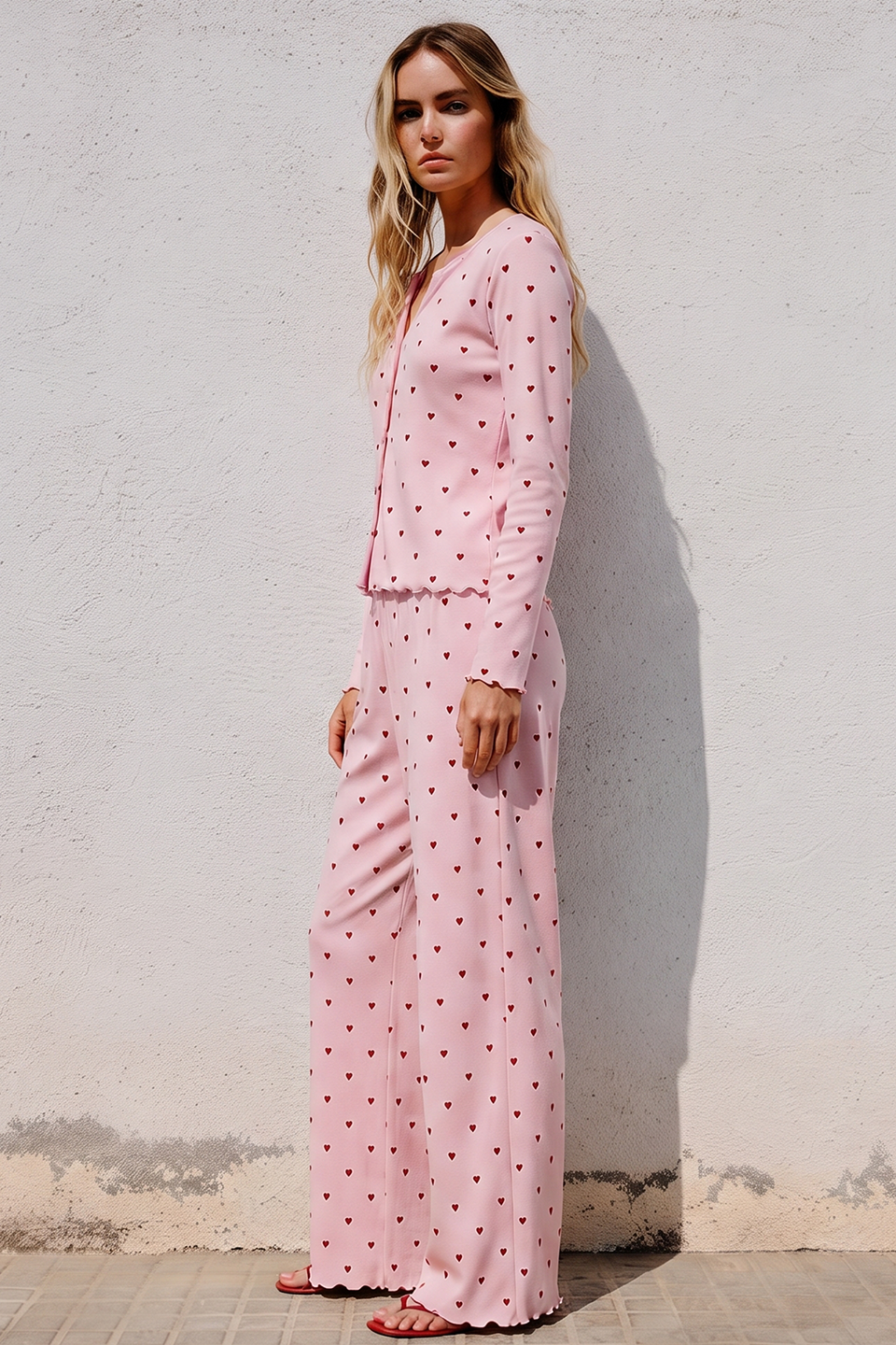 Vybe - Ivory Dream Set (Heart Printed) - Nude Pink