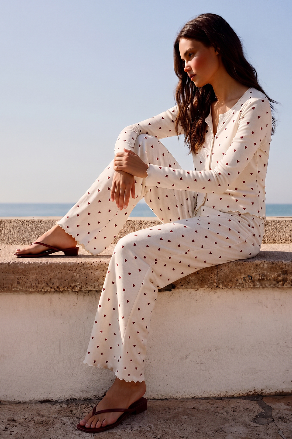 Vybe - Ivory Dream Set (Heart Printed) - Oat Milk