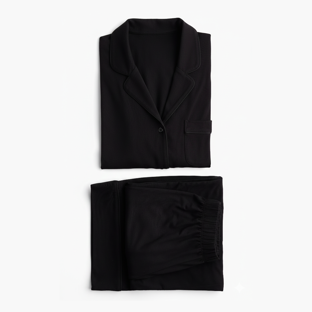 Cloud Pajama Set - Black