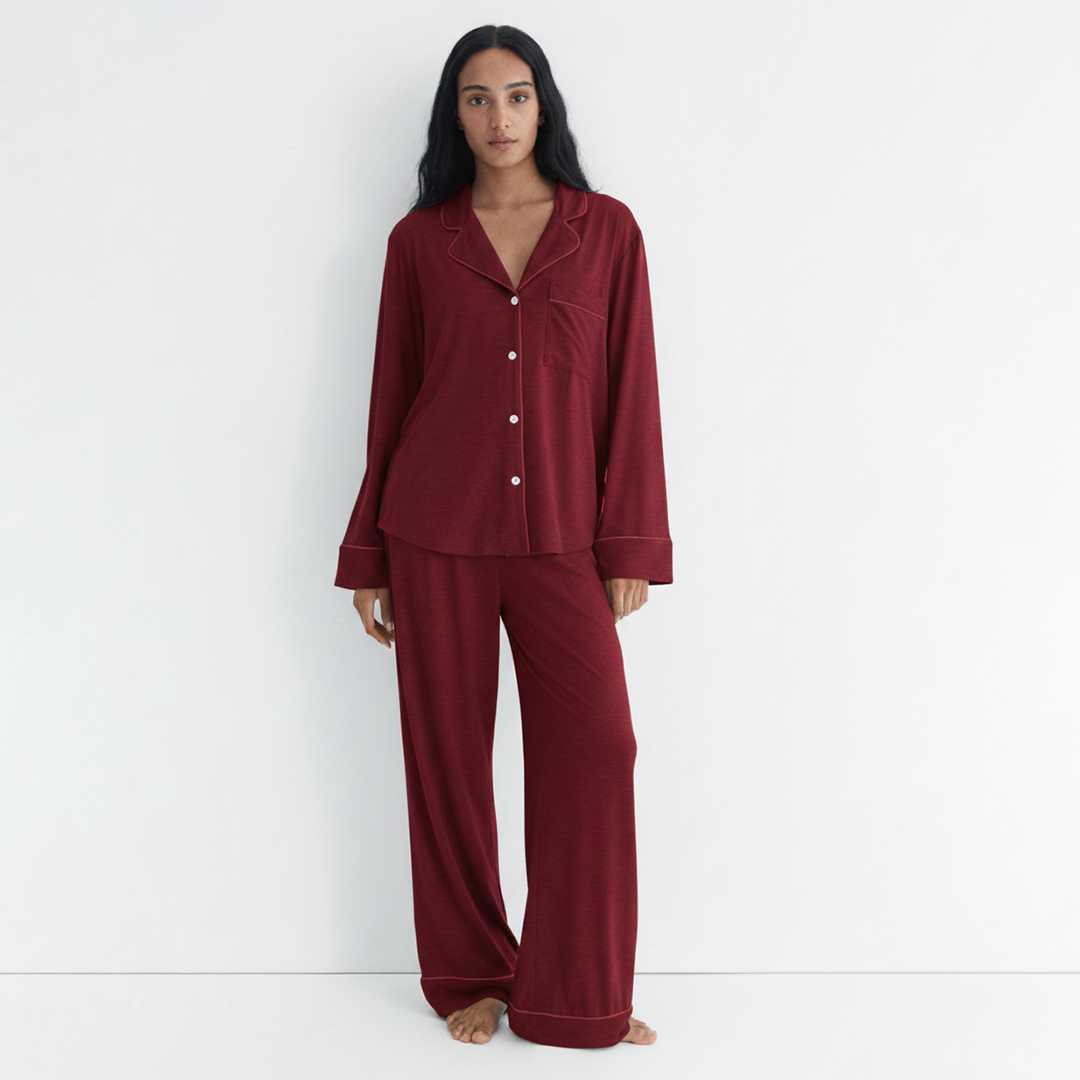 Cloud Pajama Set - Deep Red