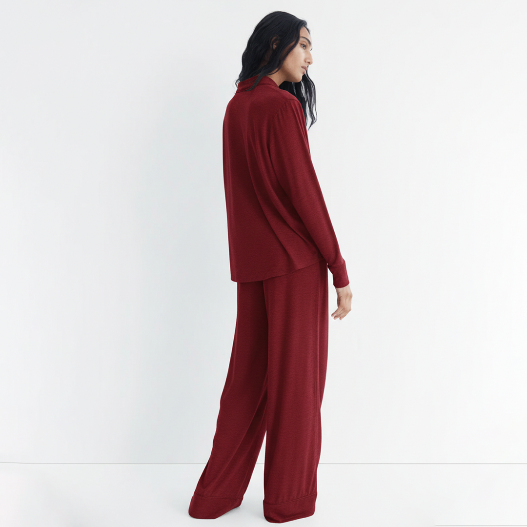 Cloud Pajama Set - Deep Red