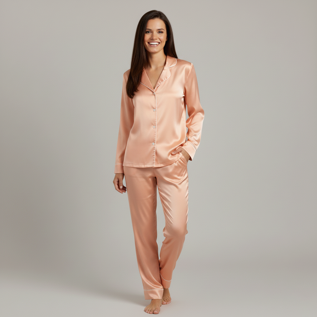 Vybe - Premium Silk Pajama Suit - Dusty Rose